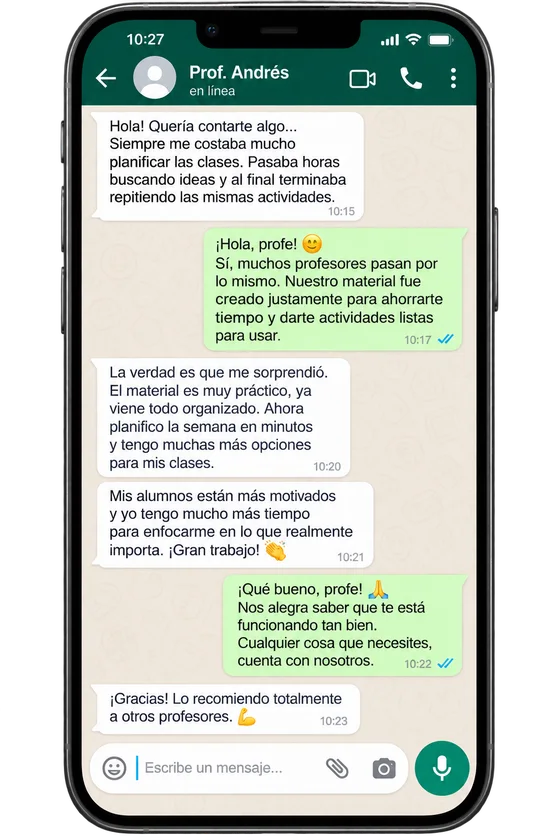 Depoimento no celular de Prof. Andrés