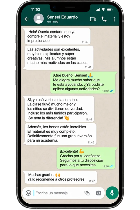 Depoimento no celular de Sensei Eduardo